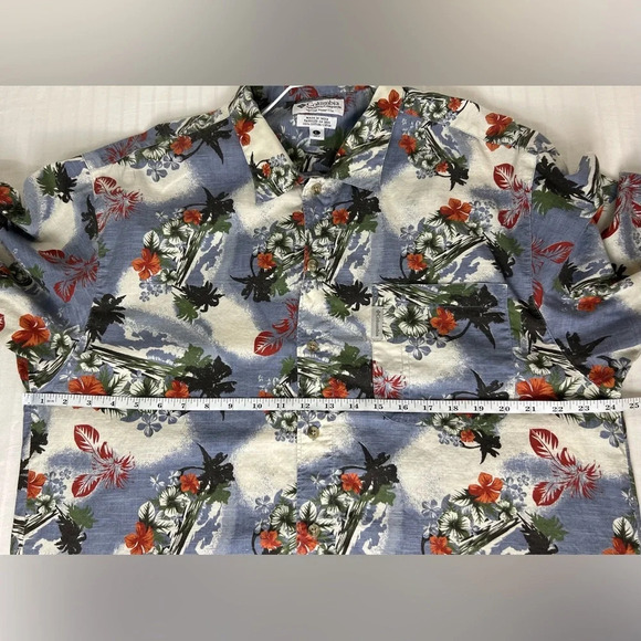 Columbia Men's Hawaiian Button Down Aloha Shirt SZ L - Picture 9 of 9